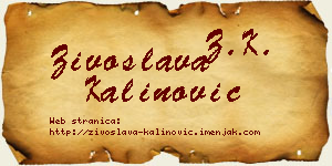 Živoslava Kalinović vizit kartica